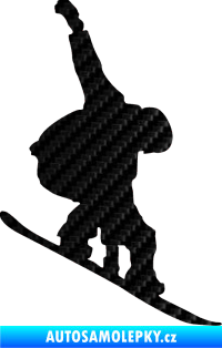 Samolepka Snowboard 018 pravá 3D karbon černý