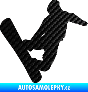 Samolepka Snowboard 020 pravá 3D karbon černý