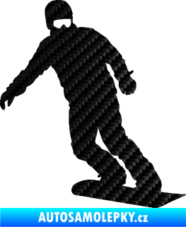 Samolepka Snowboard 029 pravá 3D karbon černý