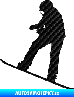 Samolepka Snowboard 030 levá 3D karbon černý