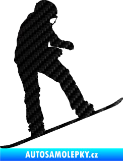 Samolepka Snowboard 030 pravá 3D karbon černý