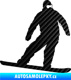 Samolepka Snowboard 034 pravá 3D karbon černý