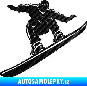 Samolepka Snowboard 038 pravá 3D karbon černý
