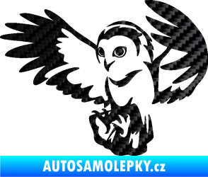 Samolepka Sova 006 levá 3D karbon černý
