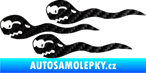 Samolepka Spermie levá 3D karbon černý