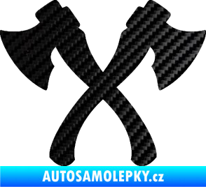 Samolepka Spojené sekery 3D karbon černý