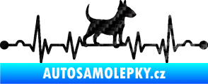 Samolepka Srdeční tep 008 pravá pes bulteriér 3D karbon černý