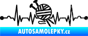 Samolepka Srdeční tep 016 pravá pletení 3D karbon černý
