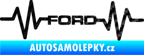 Samolepka Srdeční tep 027 Ford 3D karbon černý