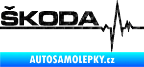 Samolepka Srdeční tep 034 levá Škoda 3D karbon černý