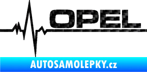 Samolepka Srdeční tep 036 pravá Opel 3D karbon černý
