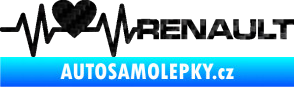 Samolepka Srdeční tep 041 pravá Renault 3D karbon černý