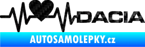 Samolepka Srdeční tep 045 pravá Dacia 3D karbon černý