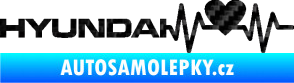 Samolepka Srdeční tep 046 levá Hyundai 3D karbon černý