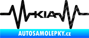 Samolepka Srdeční tep 049 Kia 3D karbon černý