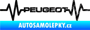 Samolepka Srdeční tep 053 Peugeot 3D karbon černý