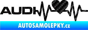 Samolepka Srdeční tep 054 Audi levá 3D karbon černý
