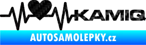 Samolepka Srdeční tep 066 pravá Kamiq 3D karbon černý