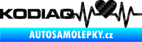 Samolepka Srdeční tep 070 levá Kodiaq 3D karbon černý