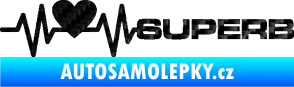 Samolepka Srdeční tep 072 pravá Superb 3D karbon černý
