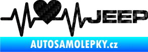 Samolepka Srdeční tep 080 pravá Jeep 3D karbon černý