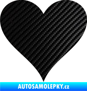 Samolepka Srdíčko 001 3D karbon černý