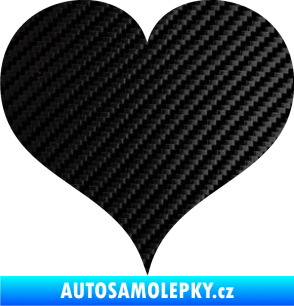 Samolepka Srdíčko 003 3D karbon černý