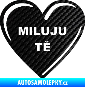 Samolepka Srdíčko 015 miluju tě 3D karbon černý