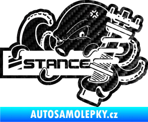 Samolepka Stance nápis s chobotnicí 3D karbon černý