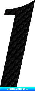 Samolepka Startovní číslo 1 typ 3 3D karbon černý