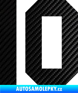Samolepka Startovní číslo 10 3D karbon černý