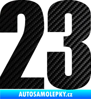 Samolepka Startovní číslo 23 typ 2          3D karbon černý