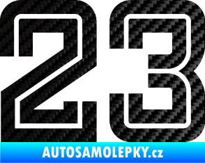 Samolepka Startovní číslo 23 typ 7 3D karbon černý