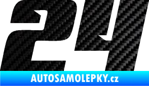 Samolepka Startovní číslo 24 typ 6 3D karbon černý