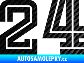 Samolepka Startovní číslo 24 typ 7 3D karbon černý