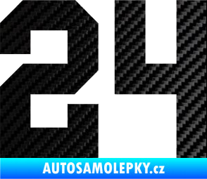 Samolepka Startovní číslo 24 3D karbon černý