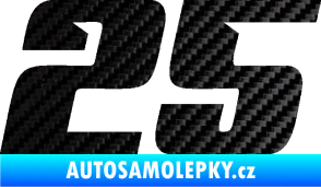 Samolepka Startovní číslo 25 typ 6 3D karbon černý