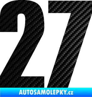 Samolepka Startovní číslo 27 typ 2     3D karbon černý