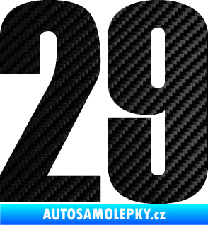 Samolepka Startovní číslo 29 typ 2    3D karbon černý
