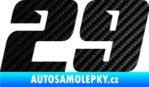 Samolepka Startovní číslo 29 typ 6 3D karbon černý
