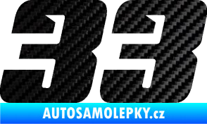 Samolepka Startovní číslo 33 typ 6 3D karbon černý