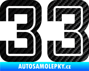 Samolepka Startovní číslo 33 typ 7 3D karbon černý