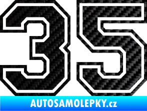Samolepka Startovní číslo 35 typ 4 3D karbon černý
