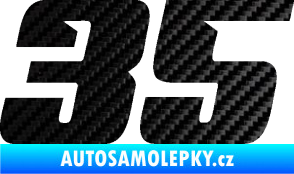 Samolepka Startovní číslo 35 typ 6 3D karbon černý