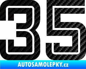 Samolepka Startovní číslo 35 typ 7 3D karbon černý
