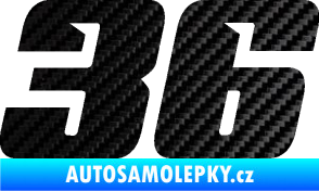 Samolepka Startovní číslo 36 typ 6 3D karbon černý