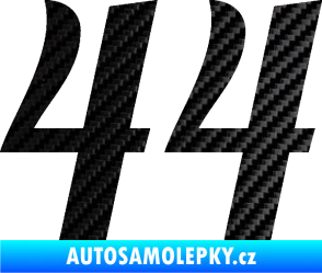 Samolepka Startovní číslo 44 typ 3 3D karbon černý
