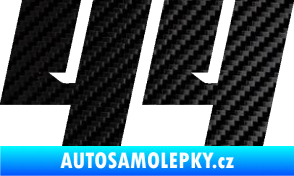 Samolepka Startovní číslo 44 typ 6 3D karbon černý