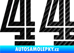Samolepka Startovní číslo 44 typ 7 3D karbon černý
