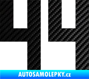 Samolepka Startovní číslo 44 3D karbon černý